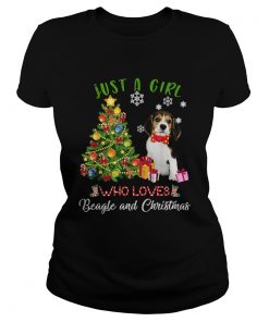 Just A Girl Who Loves Beagle And Christmas Xmas Gift TShirt Classic Ladies