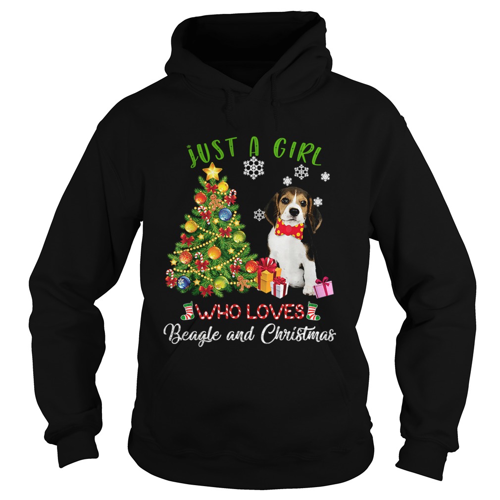 Just A Girl Who Loves Beagle And Christmas Xmas Gift TShirt Hoodie