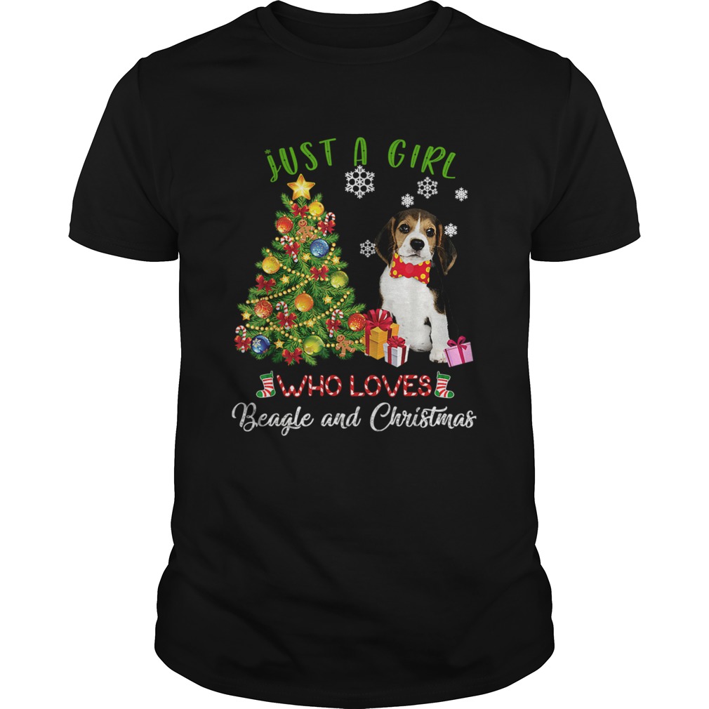 Just A Girl Who Loves Beagle And Christmas Xmas Gift TShirt