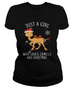 Just A Girl Who Loves Camels And Christmas Shirt Classic Ladies