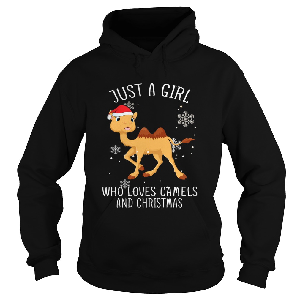 Just A Girl Who Loves Camels And Christmas Shirt Hoodie