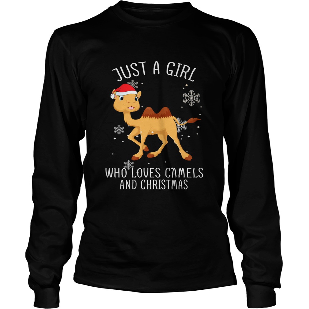 Just A Girl Who Loves Camels And Christmas Shirt LongSleeve