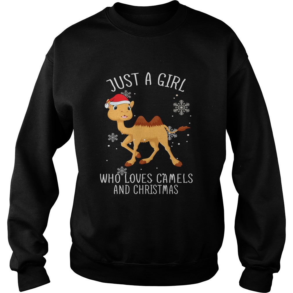 Just A Girl Who Loves Camels And Christmas Shirt Sweatshirt