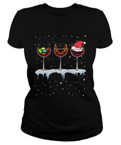 Just A Girl Who Loves Wine and Christmas TShirt Classic Ladies