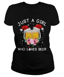 Just a girl who loves beer Christmas ugly  Classic Ladies