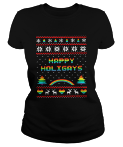 LGBT Happy holigays rainbow Christmas  Classic Ladies