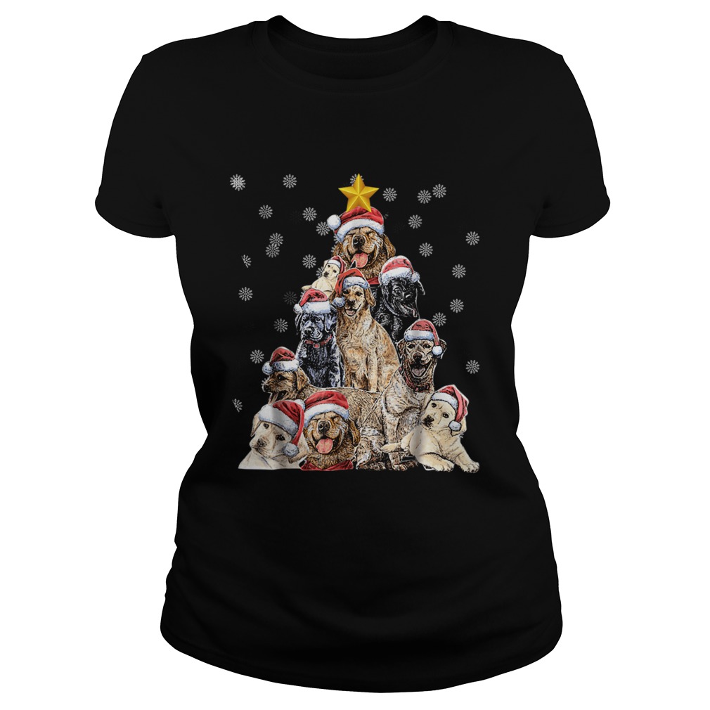 Labrador Christmas Tree T Shirt Classic Ladies