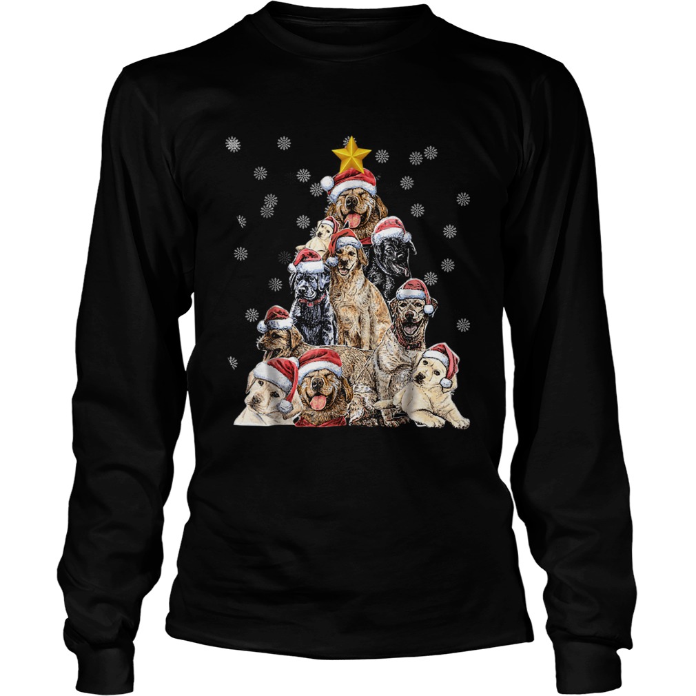 Labrador Christmas Tree T Shirt LongSleeve