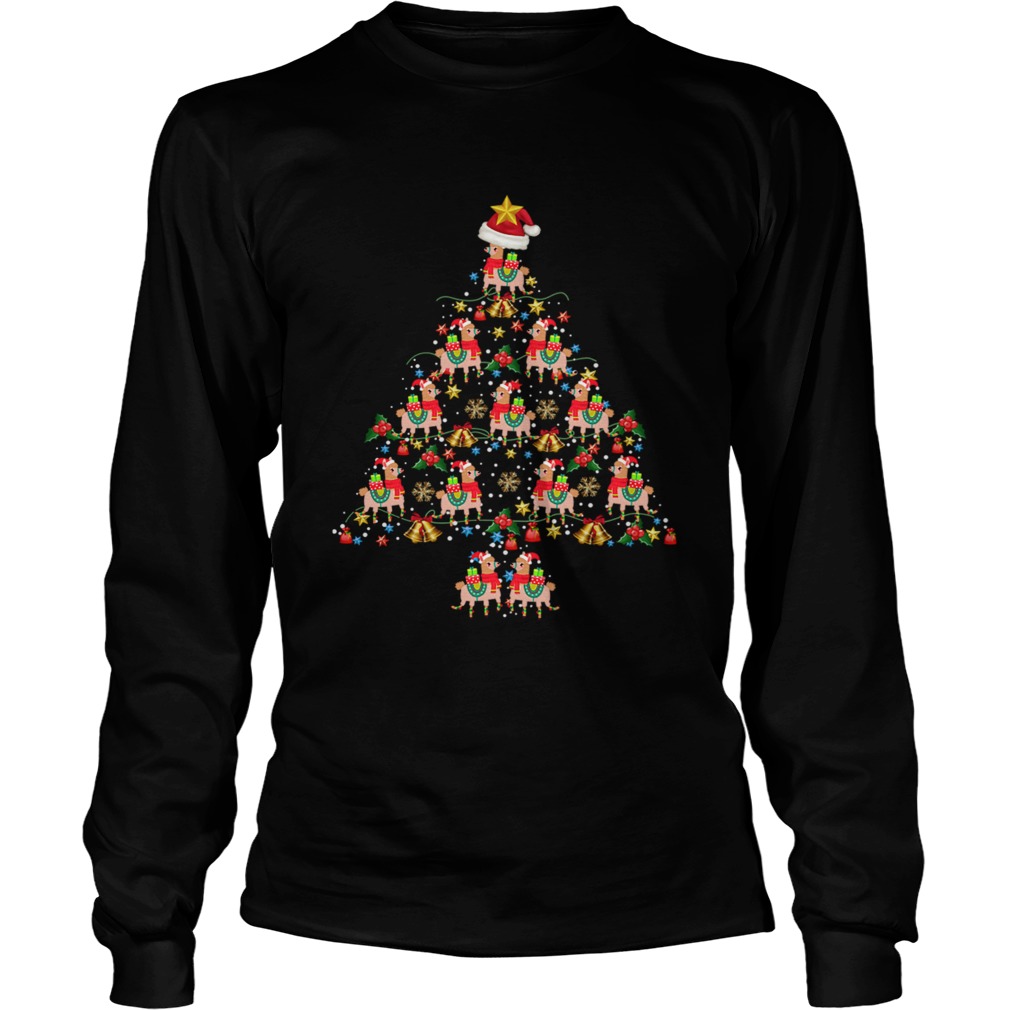 Llamas Christmas Tree Awesome Gift TShirt LongSleeve