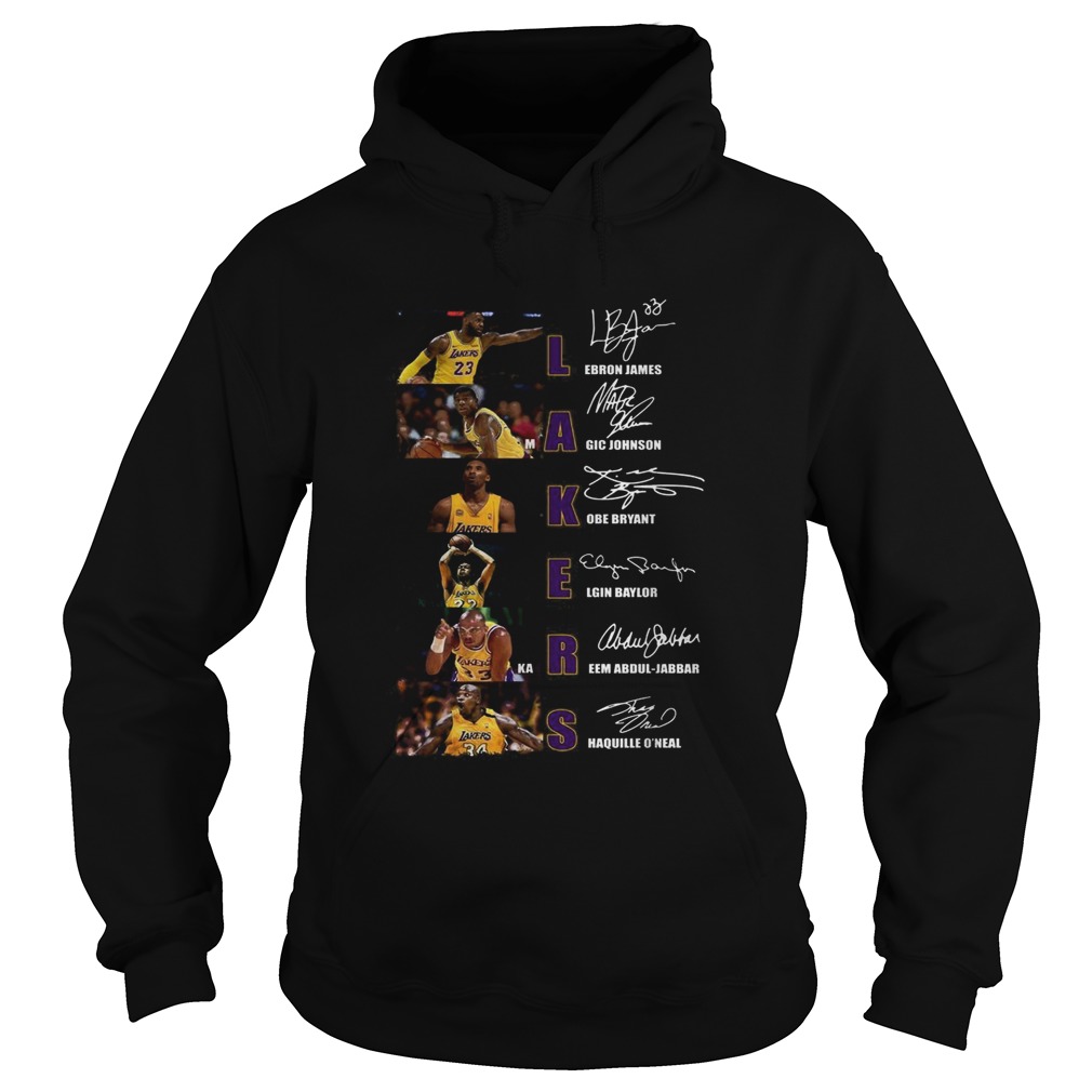 Los Angeles Lakers Lebron James Magic Johnson Kobe Bryant Elgin Baylor signatures Hoodie