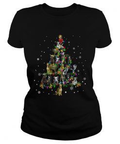 Lurcher Christmas Tree TShirt Classic Ladies