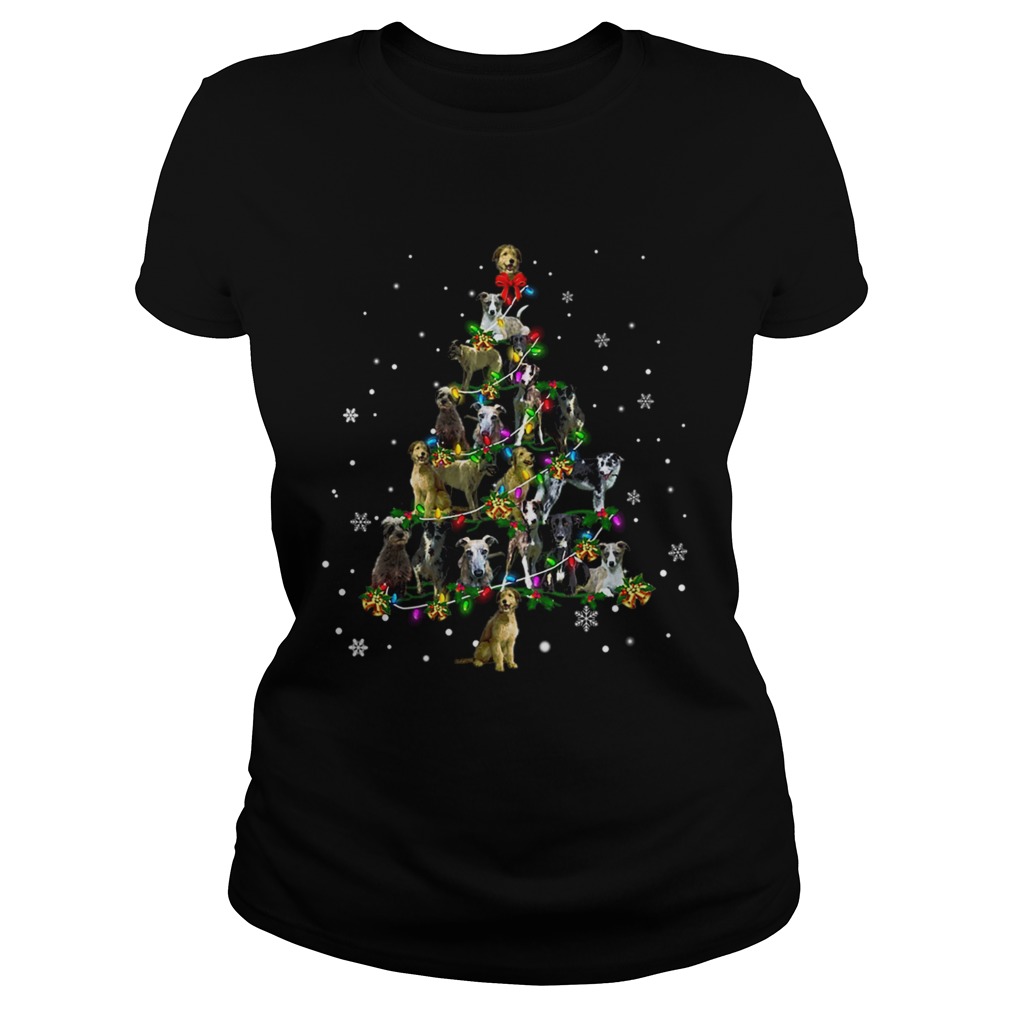 Lurcher Christmas Tree TShirt Classic Ladies