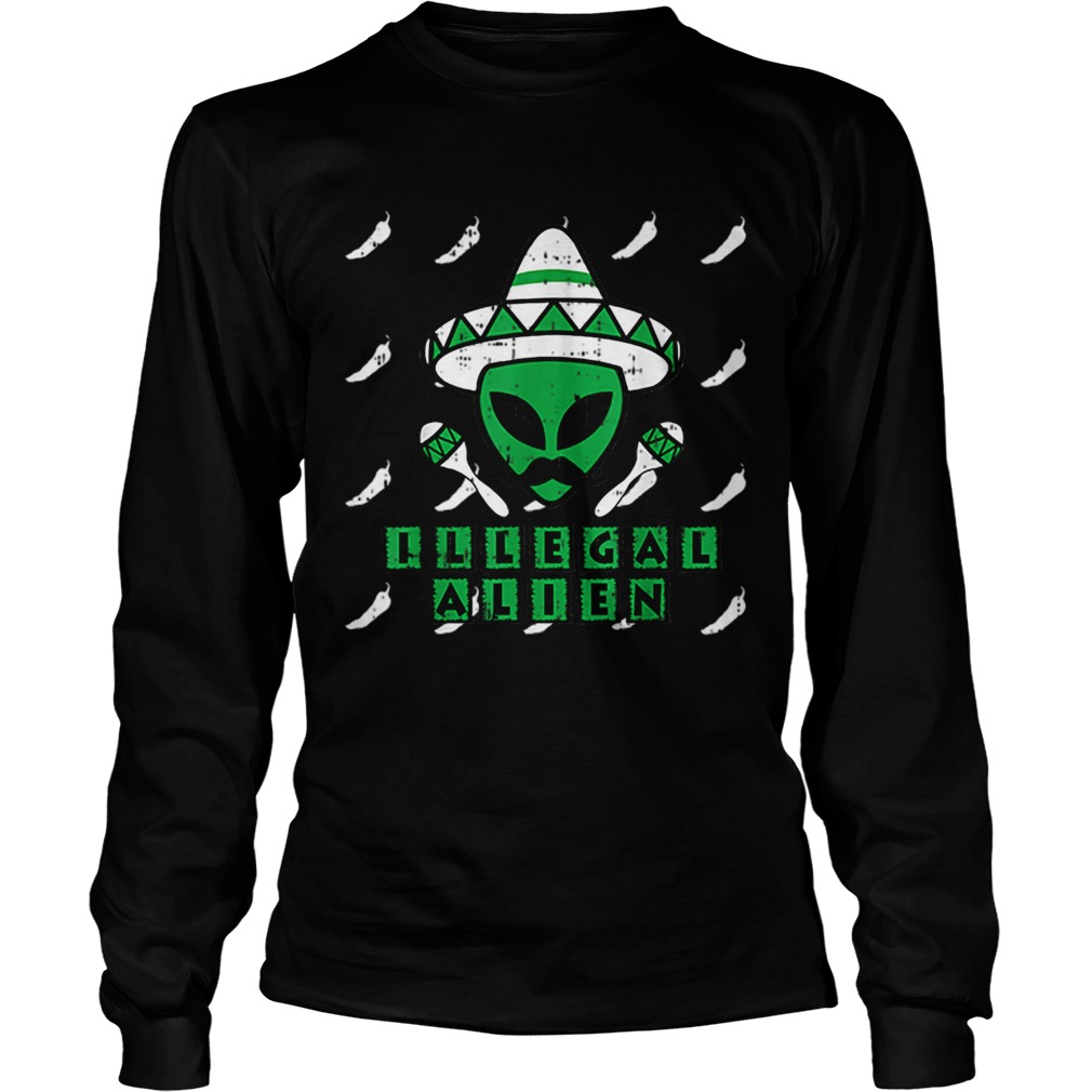 Martian Illegal Alien Mexican Area51 Funny Halloween Gift LongSleeve