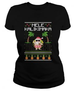 Mele Kalikimaka Hawaiian Santa Ugly Christmas Racerback Tank Top T Classic Ladies