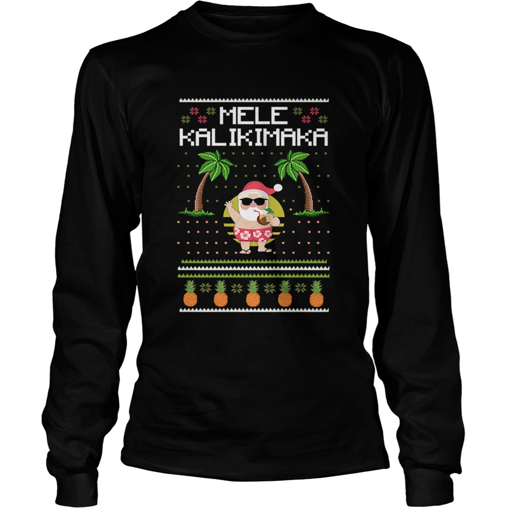 Mele Kalikimaka Hawaiian Santa Ugly Christmas Racerback Tank Top T LongSleeve