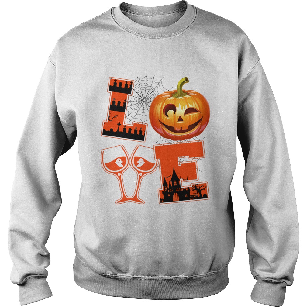 Men Women Halloween Love Wine TShirt Sweatshirt