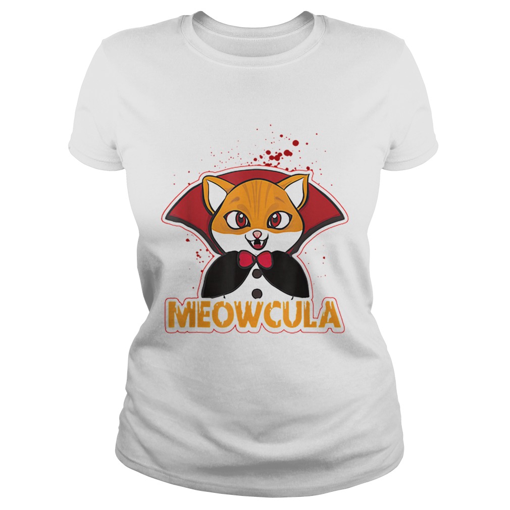 Meowcula Funny Cat Vampire Dracula Halloween Kitty Classic Ladies