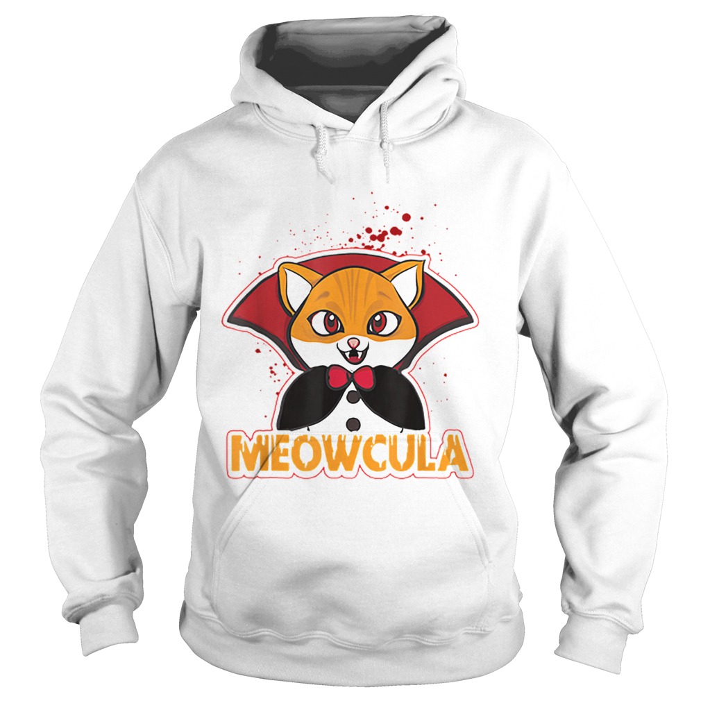 Meowcula Funny Cat Vampire Dracula Halloween Kitty Hoodie