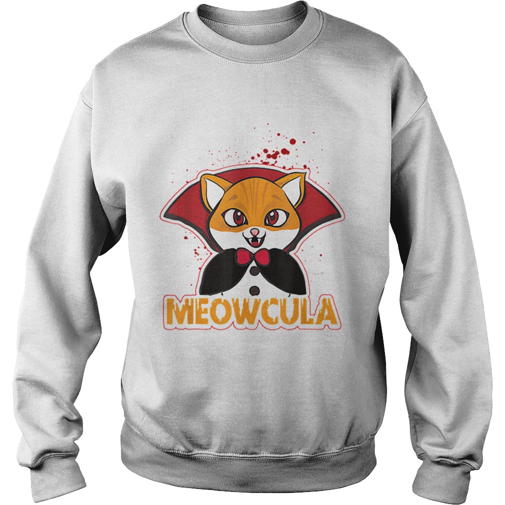 Meowcula Funny Cat Vampire Dracula Halloween Kitty Sweatshirt