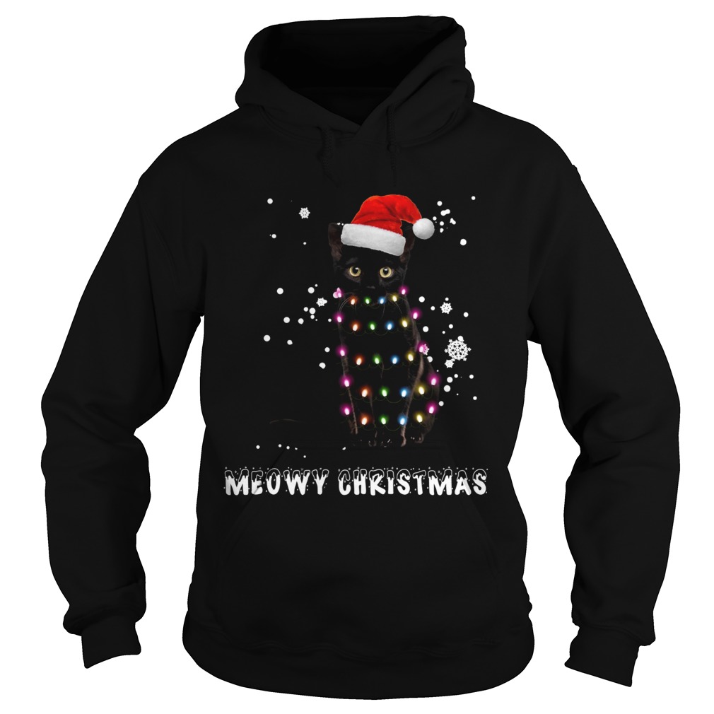 Meowy Christmas Black cat Hoodie