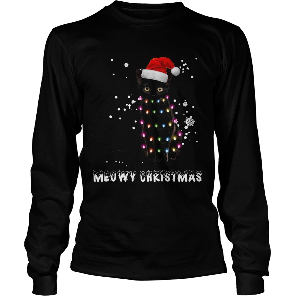 Meowy Christmas Black cat LongSleeve