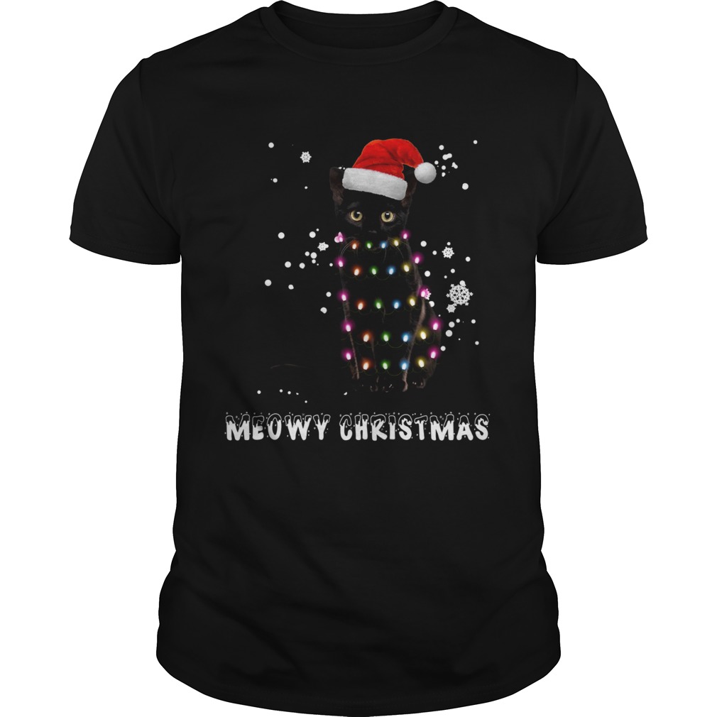 Meowy Christmas Black cat shirt