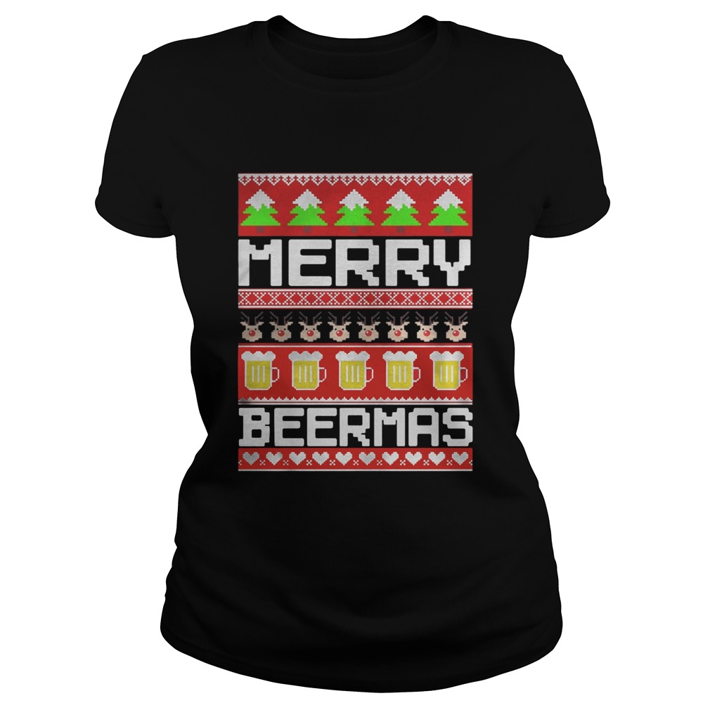 Merry Beermas Christmas Shirt Classic Ladies