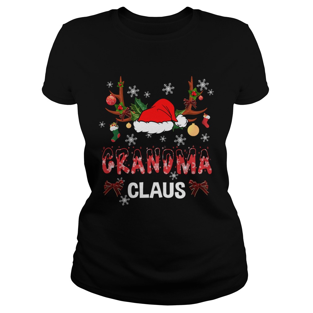 Merry Christmas Grandma Claus Hat Santa TShirt Classic Ladies