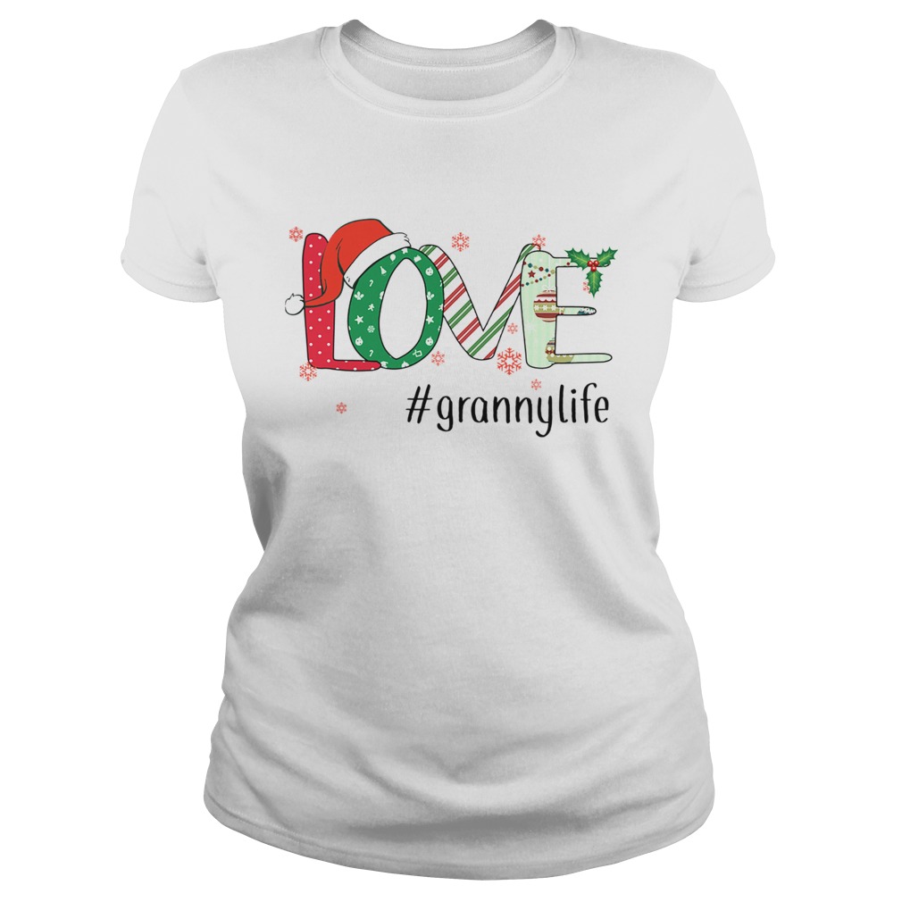 Merry Christmas Love grannylife Granny Life TShirt Classic Ladies