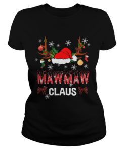 Merry Christmas Mawmaw Claus Hat Santa TShirt Classic Ladies