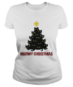 Merry Christmas Meowy Christmas Cat Lover TShirt Classic Ladies