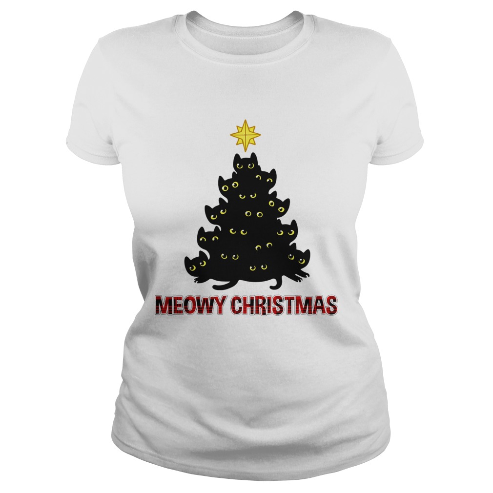 Merry Christmas Meowy Christmas Cat Lover TShirt Classic Ladies