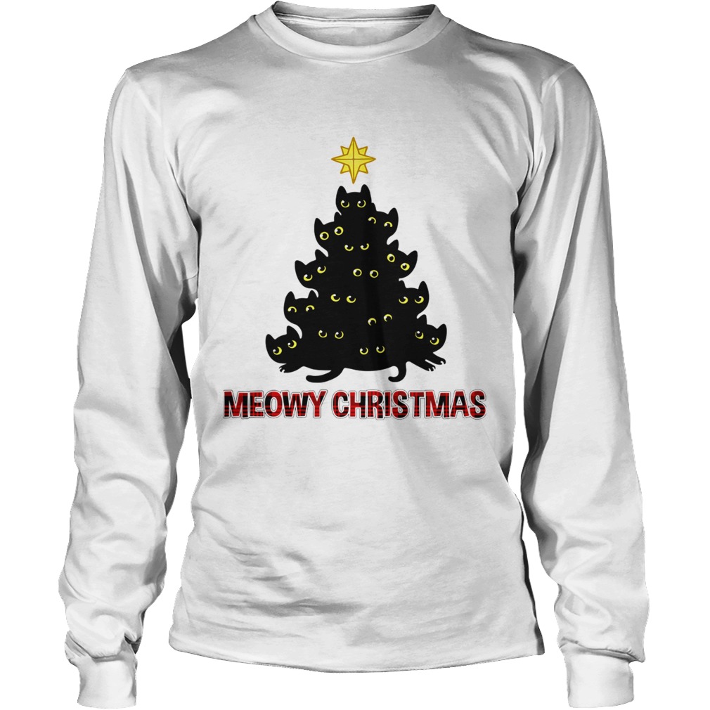 Merry Christmas Meowy Christmas Cat Lover TShirt LongSleeve