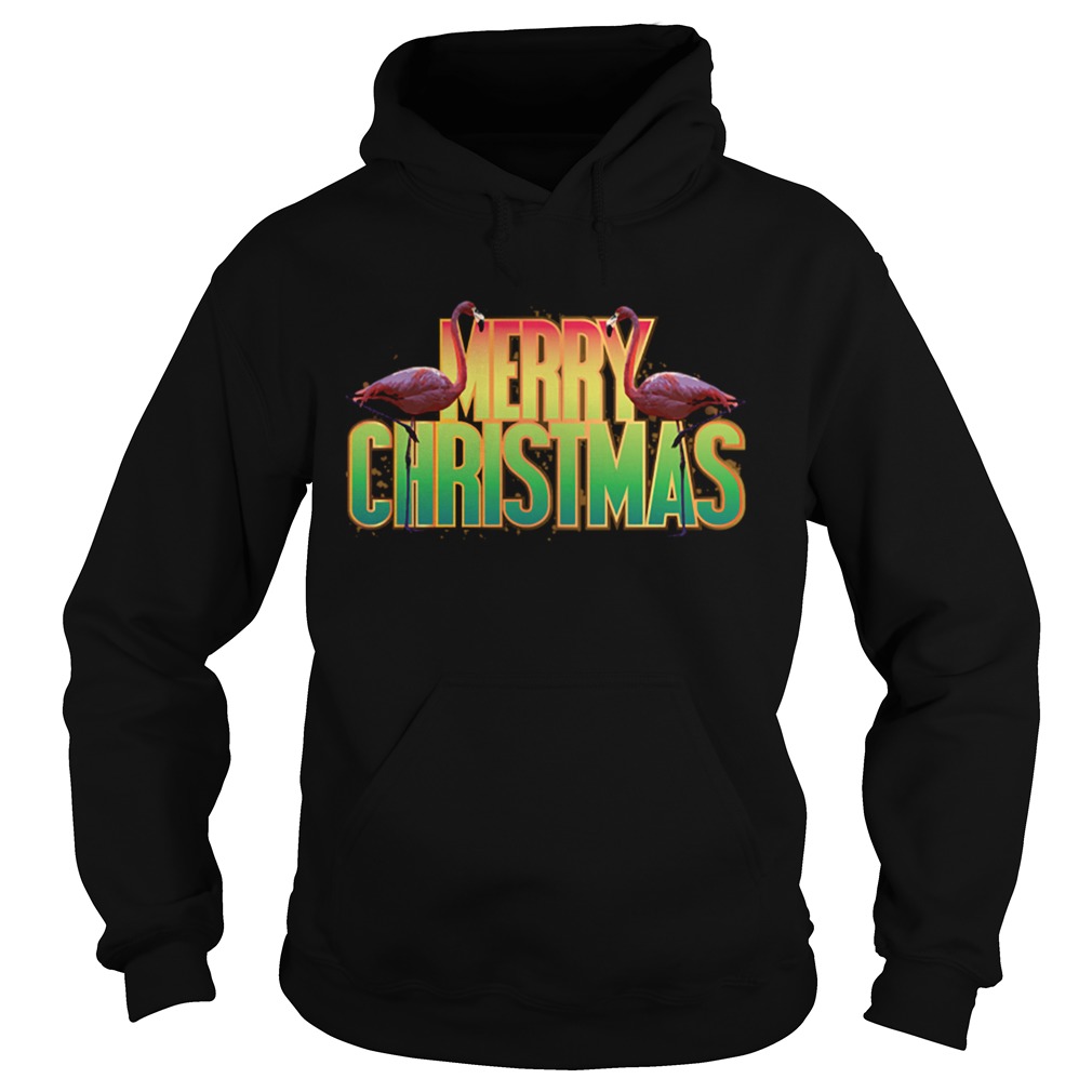 Merry Christmas Pink Flamingo Holiday Graphic Shirt Hoodie