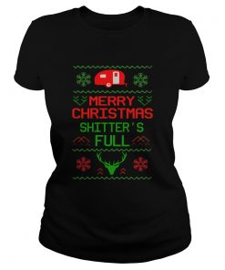 Merry Christmas Shitters Full Camping Lover Gift TShirt Classic Ladies