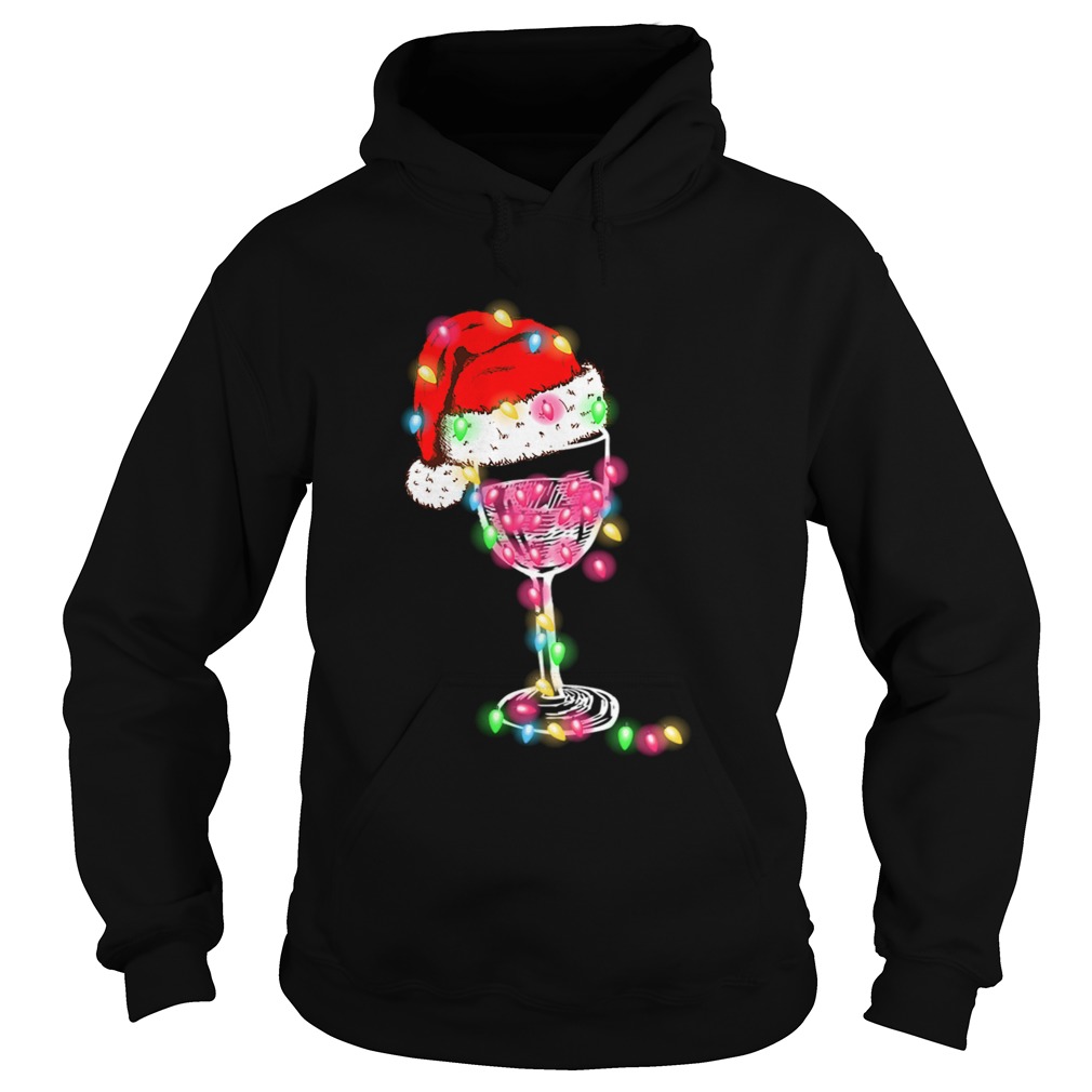 Merry Christmas Wine Glass Color Light Funny Wine Lover Gift TShirt Hoodie