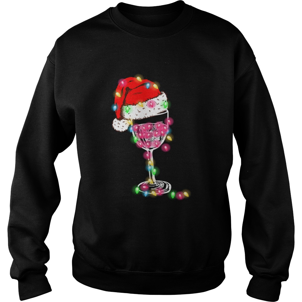 Merry Christmas Wine Glass Color Light Funny Wine Lover Gift TShirt Sweatshirt