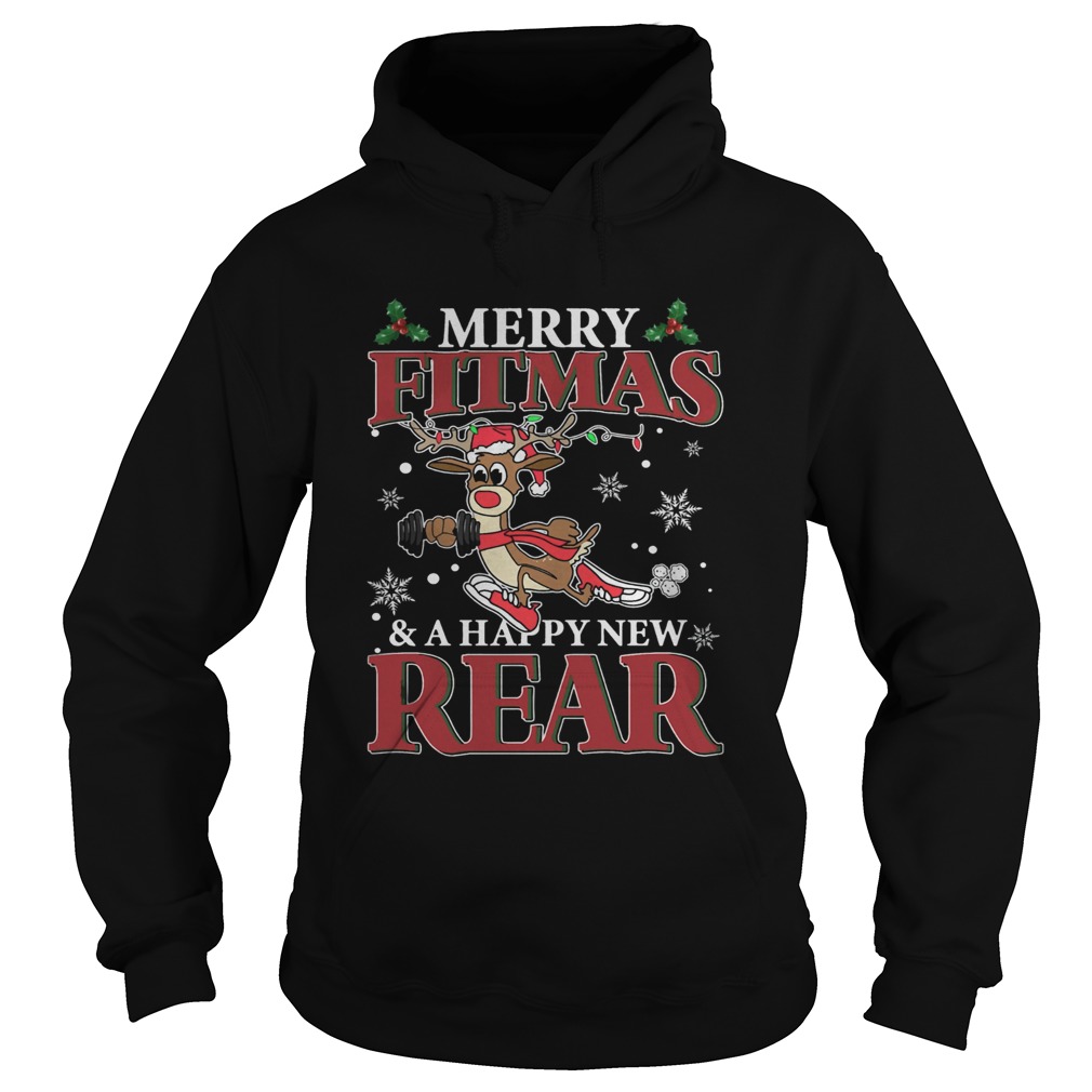 Merry Fitmas And Happy New Rear Reindeer Fitness Shirt Hoodie