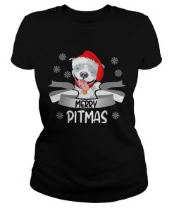 Merry Pitmas Christmas Pitbull  Classic Ladies