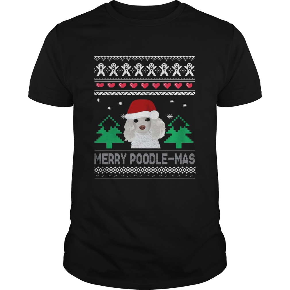 Merry Poodle Mas Christmas Tee Shirt