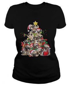 Merry Pugmas Xmas Tree Santa Boys Gifts TShirt Classic Ladies