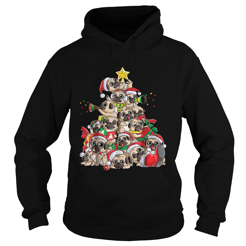 Merry Pugmas Xmas Tree Santa Boys Gifts TShirt Hoodie