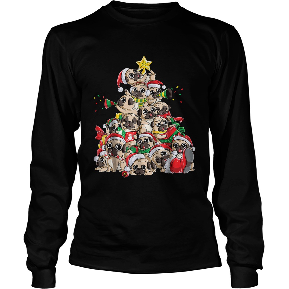 Merry Pugmas Xmas Tree Santa Boys Gifts TShirt LongSleeve