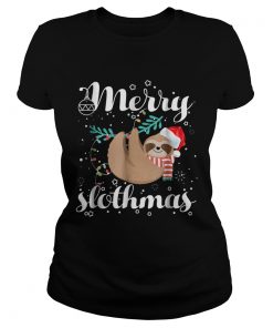 Merry Slothmas T Shirt Christmas Pajama for Sloth Lovers TShirt Classic Ladies