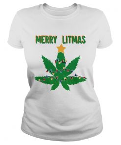 Merry litmas weed leaf Christmas  Classic Ladies