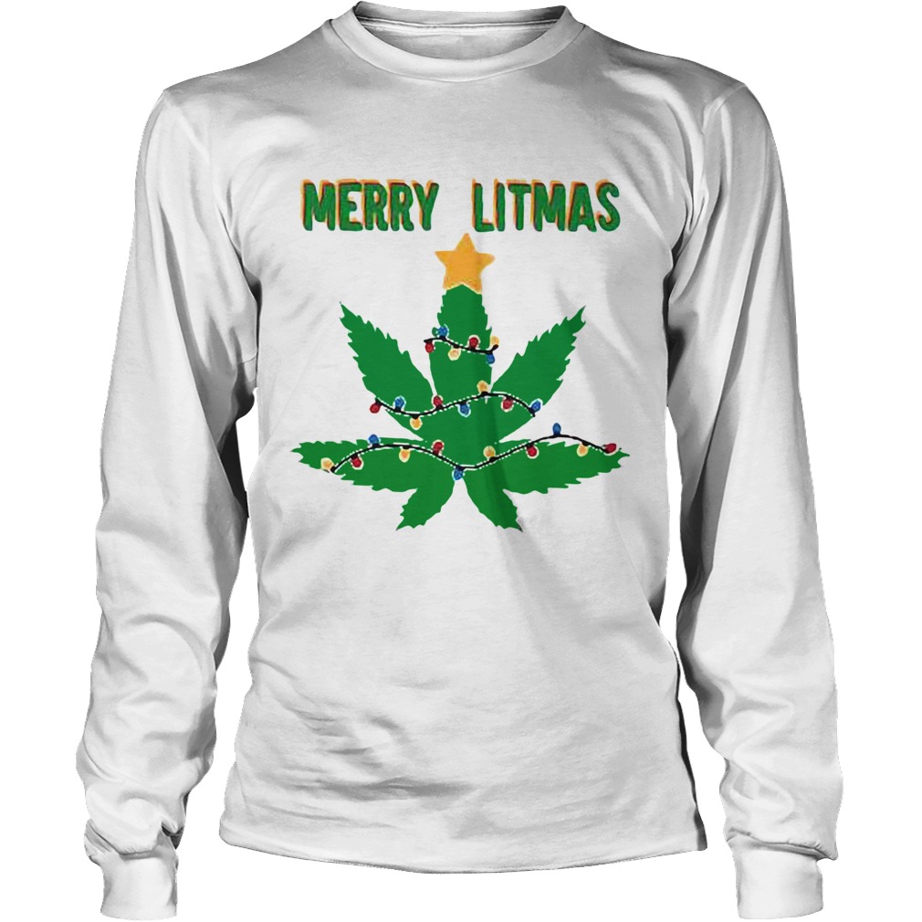 Merry litmas weed leaf Christmas LongSleeve