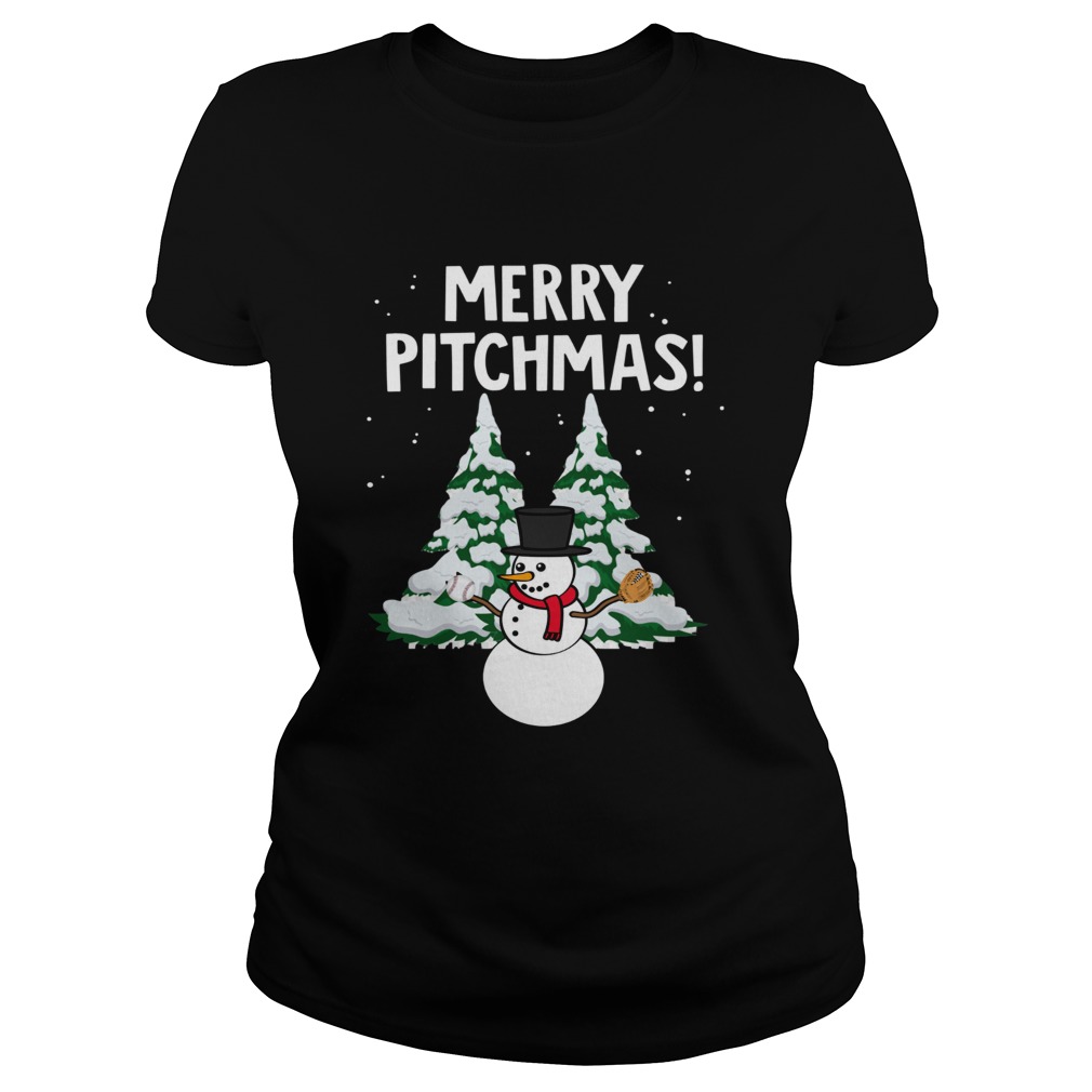 Merry pitchmas Snowman Baseball Classic Ladies