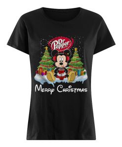 Mickey Mouse drink Dr Pepper Merry Christmas  Classic Women's T-shirt