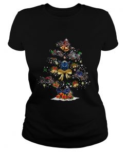 Motorcycle Christmas Tree Shirt Classic Ladies