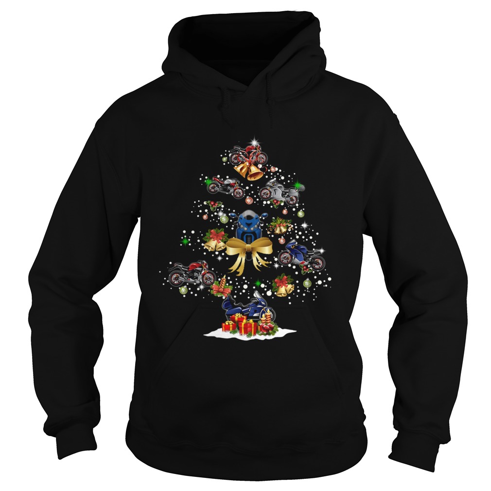 Motorcycle Christmas Tree Shirt Hoodie